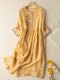Zara Women's Dress - Embroidered Cotton and Linen Dress with Ethnic Design and Comfortable Cut