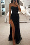 Robe longue à paillettes pour femme – Fente haute sur le côté – Robe de soirée sans manches
