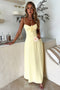 Robe longue à encolure en cœur et nœud