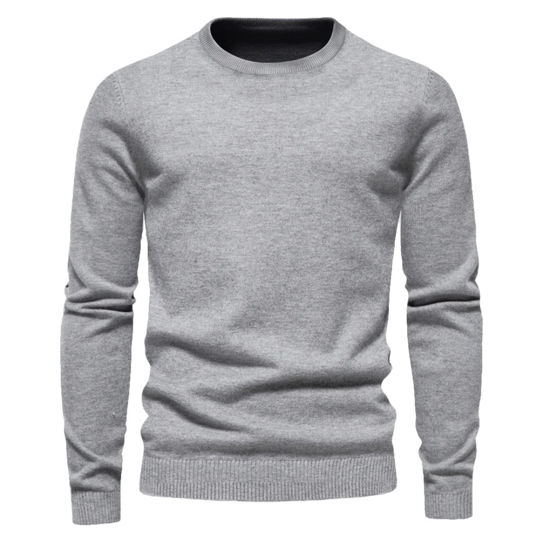 Klassisk herre-trøje med rund hals | Elegant slim fit