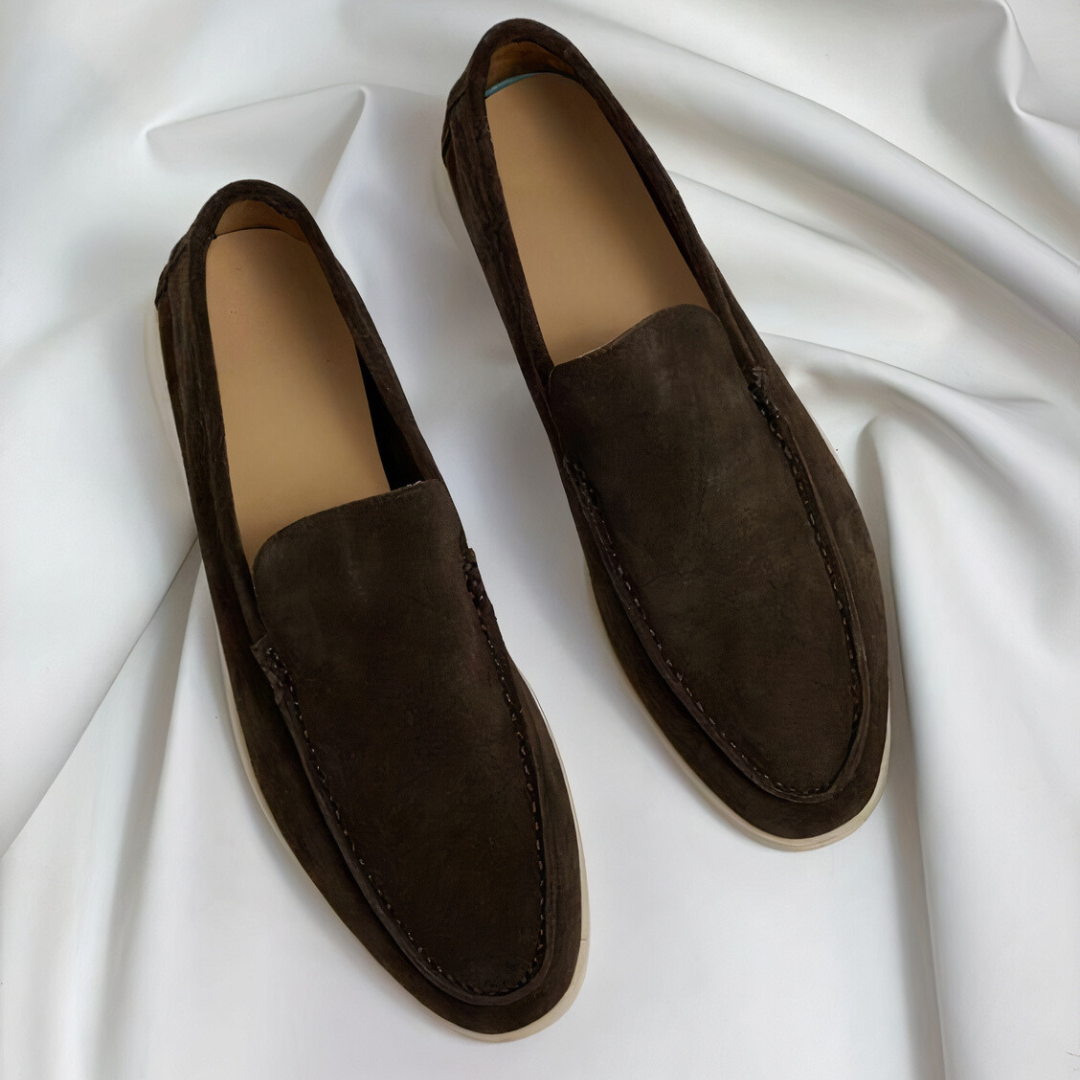 Ανδρικά vintage loafers | Κλασικά παπούτσια χωρίς κορδόνια από δερματίνη με χειροποίητες ραφές | Άνετα παπούτσια για καθημερινή χρήση και επίσημες περιστάσεις