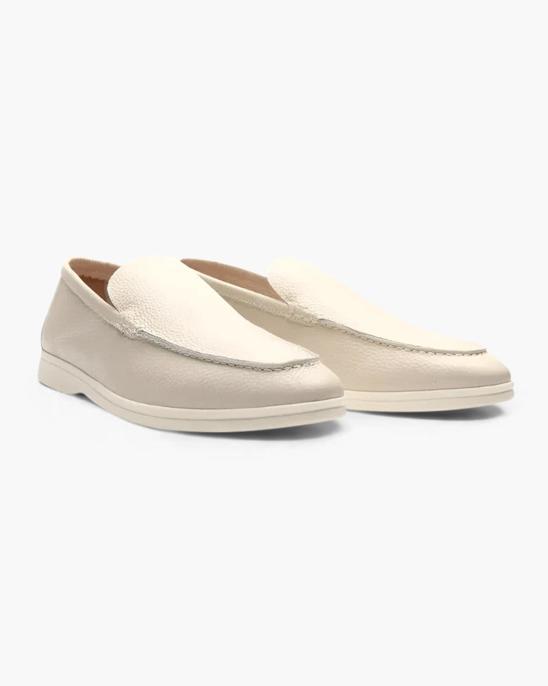 Mocassins en cuir véritable pour homme | Chaussures sans lacets légères en cuir de vachette | Chaussures de ville décontractées et confortables, dotées d'une semelle souple en caoutchouc