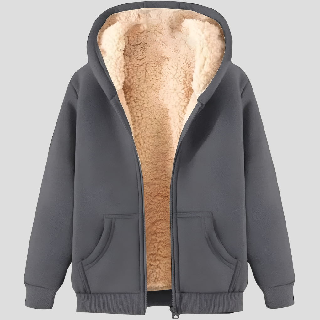 Warm, fleece-lined winter hoodie for men