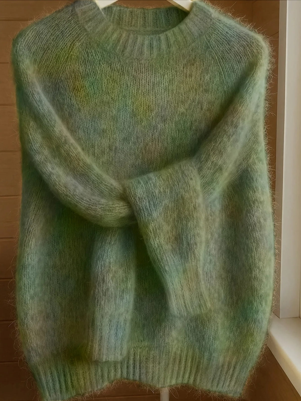 Maglione da donna in morbido misto mohair – Pullover in maglia a collo rotondo dalla vestibilità comoda