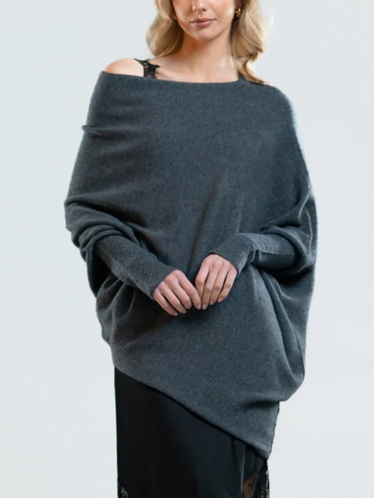 Jersey asimétrico | Mezcla de cachemira | Elegante y cómodo