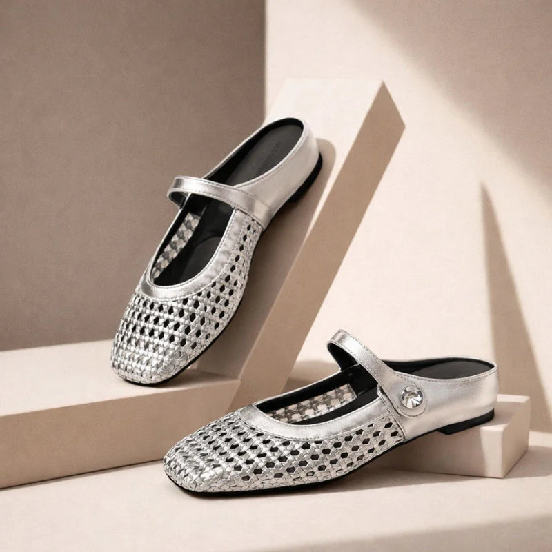 Women’s Woven Metallic Flats