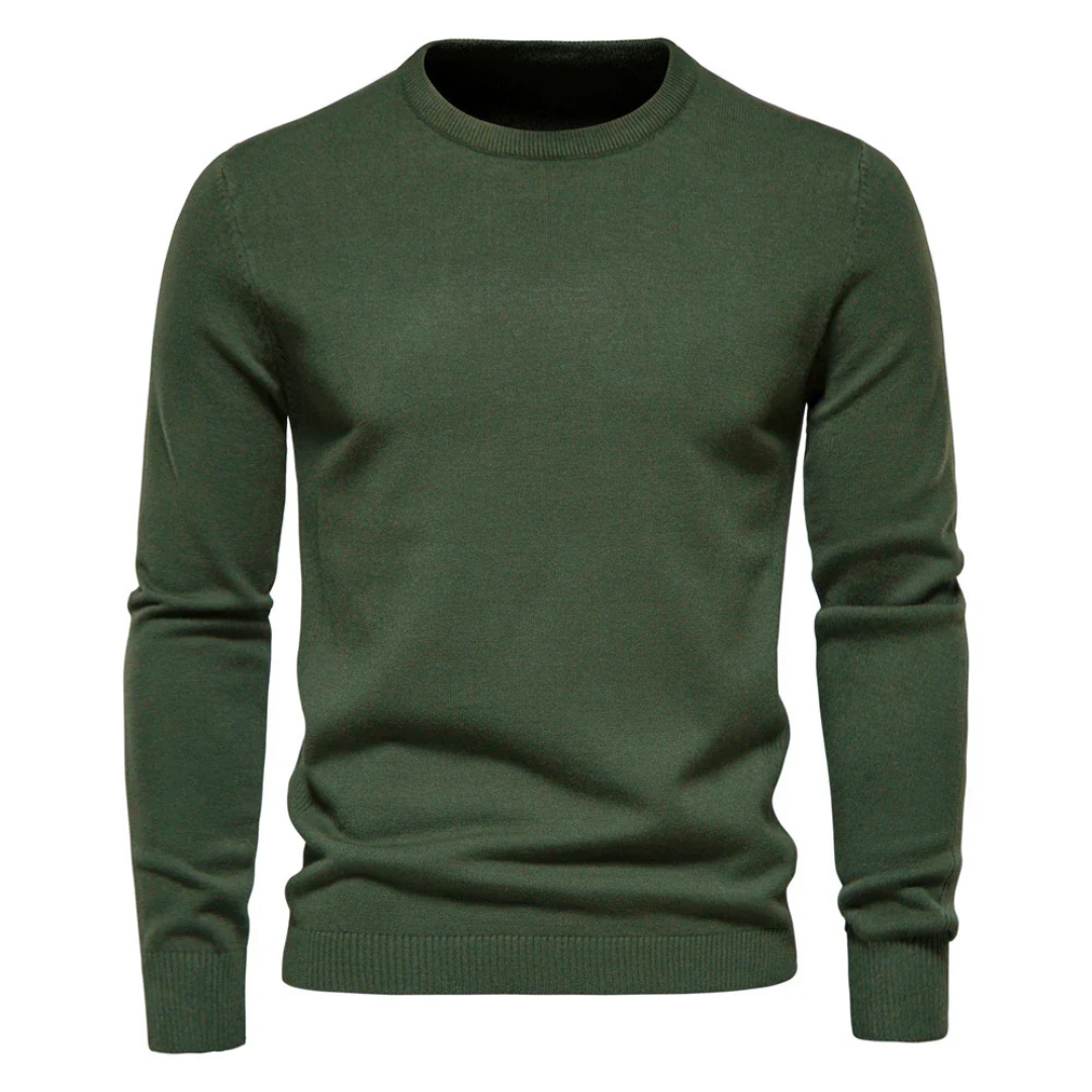 Klassisk herre-trøje med rund hals | Elegant slim fit