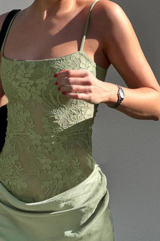 Rochie lungă din dantelă cu imprimeu floral pentru femei