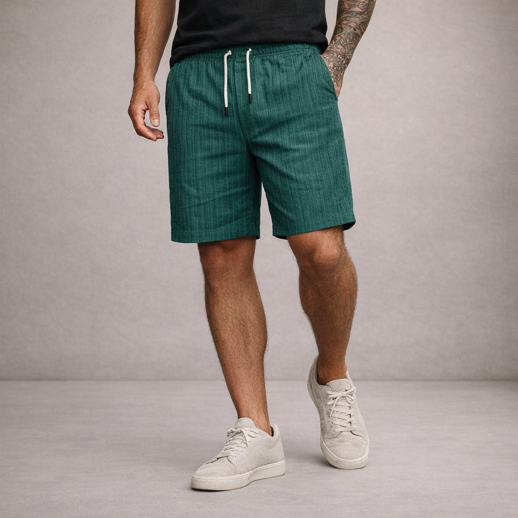 Pantalones cortos de lino para hombre | Pantalones cortos informales de verano, de corte regular y transpirables | Pantalones cortos ligeros de corte holgado para la playa y actividades al aire libre