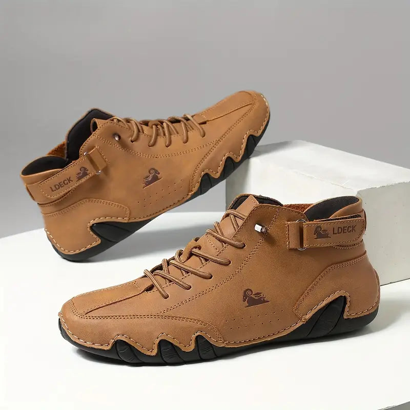 Men's Waterproof High-Top Shoes | Weather Resistant Street Style Boots with Elastic Closure and Durable Rubber Sole