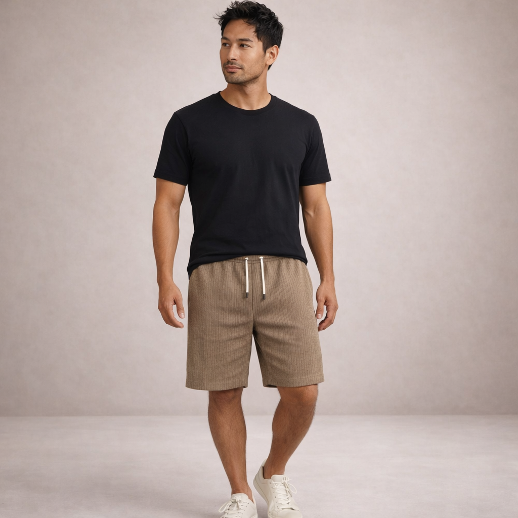 Pantalones cortos de lino para hombre | Pantalones cortos informales de verano, de corte regular y transpirables | Pantalones cortos ligeros de corte holgado para la playa y actividades al aire libre