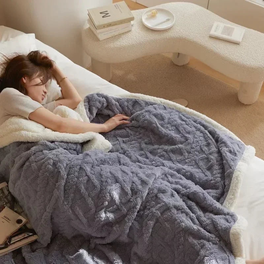 Calda coperta invernale per le notti fredde - Spessa, soffice ed elegante per la camera da letto e il divano