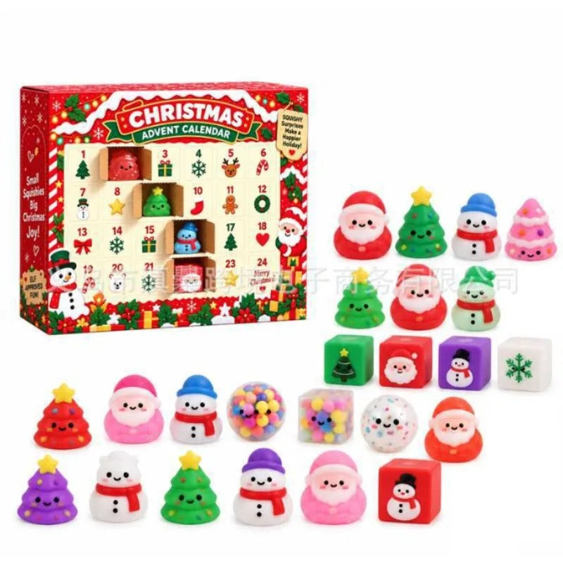 Calendrier de l'Avent « Squishy » de Noël 2026 – Coffret cadeau de 24 jouets « Squishy » en forme de mochi