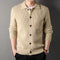 Men's Thick Knit Cardigan | Shawl Collar Woven Jacquard Sweater | Loose Fit Open Front Autumn Layering Knitwear