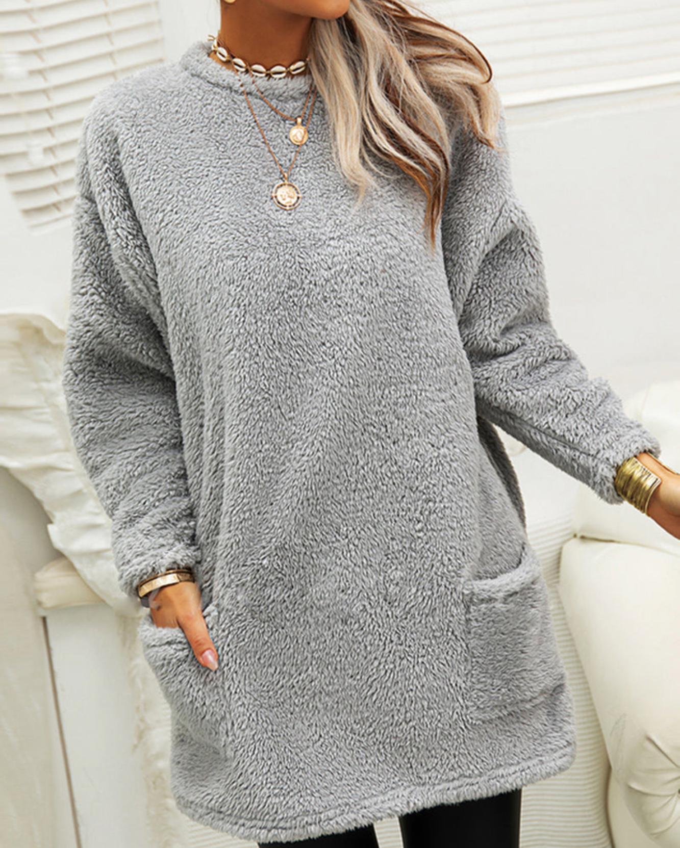 Varm lang sweater til kvinder