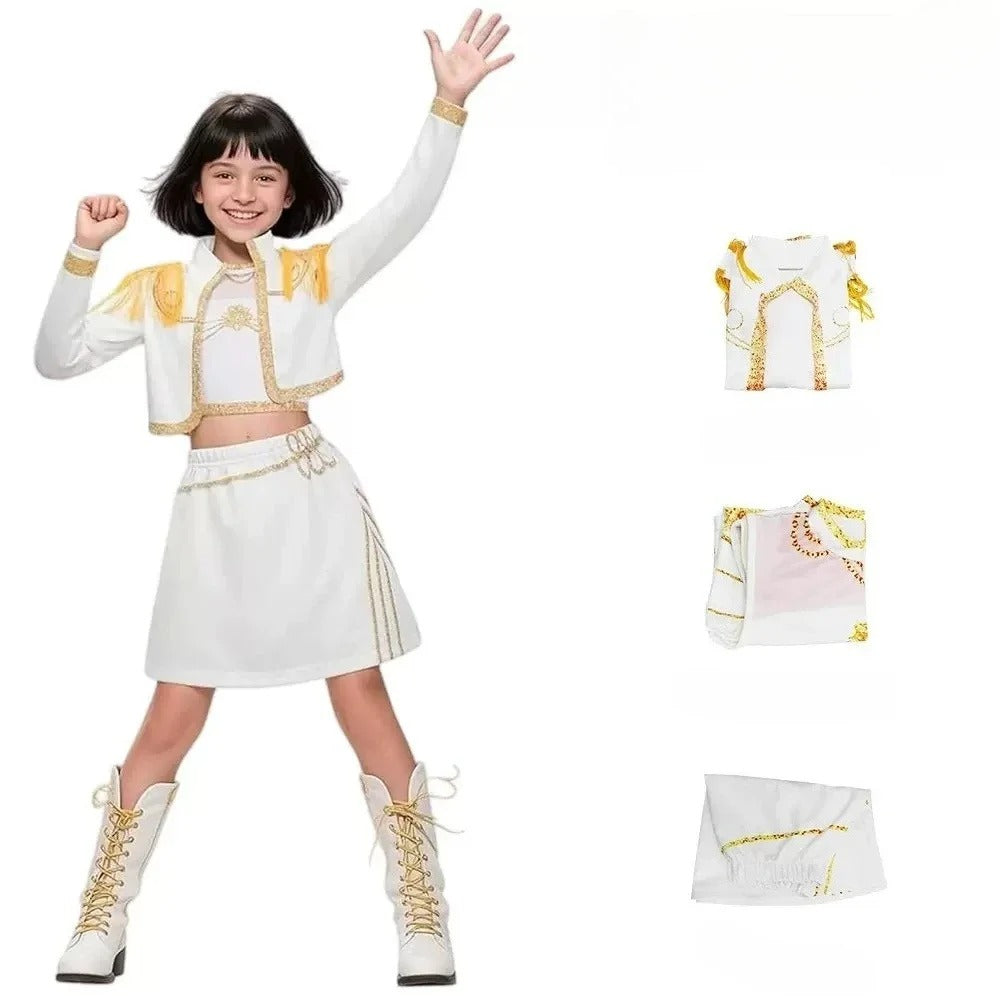 Conjunto de disfraz de cosplay de Zoey para niñas – Disfraz de Halloween de la serie «Demon Hunters» de K-Pop para juegos de rol