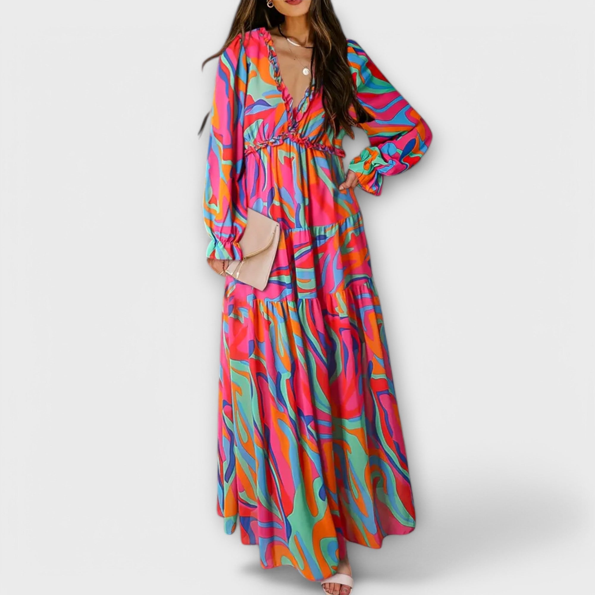 Nova - Maxi abito elegante a fantasia