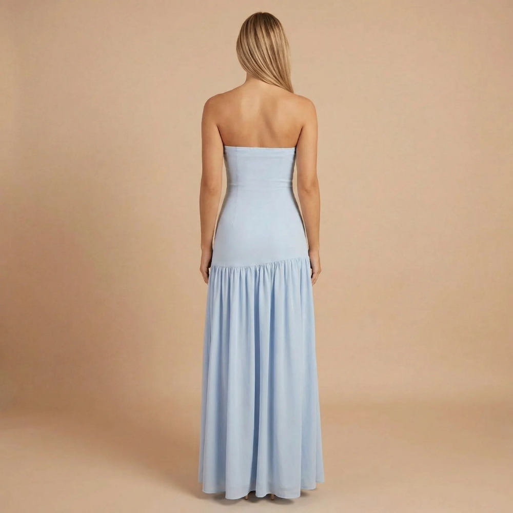 Women's Wedding Guest Strapless Maxi Dress With Split - product image 8