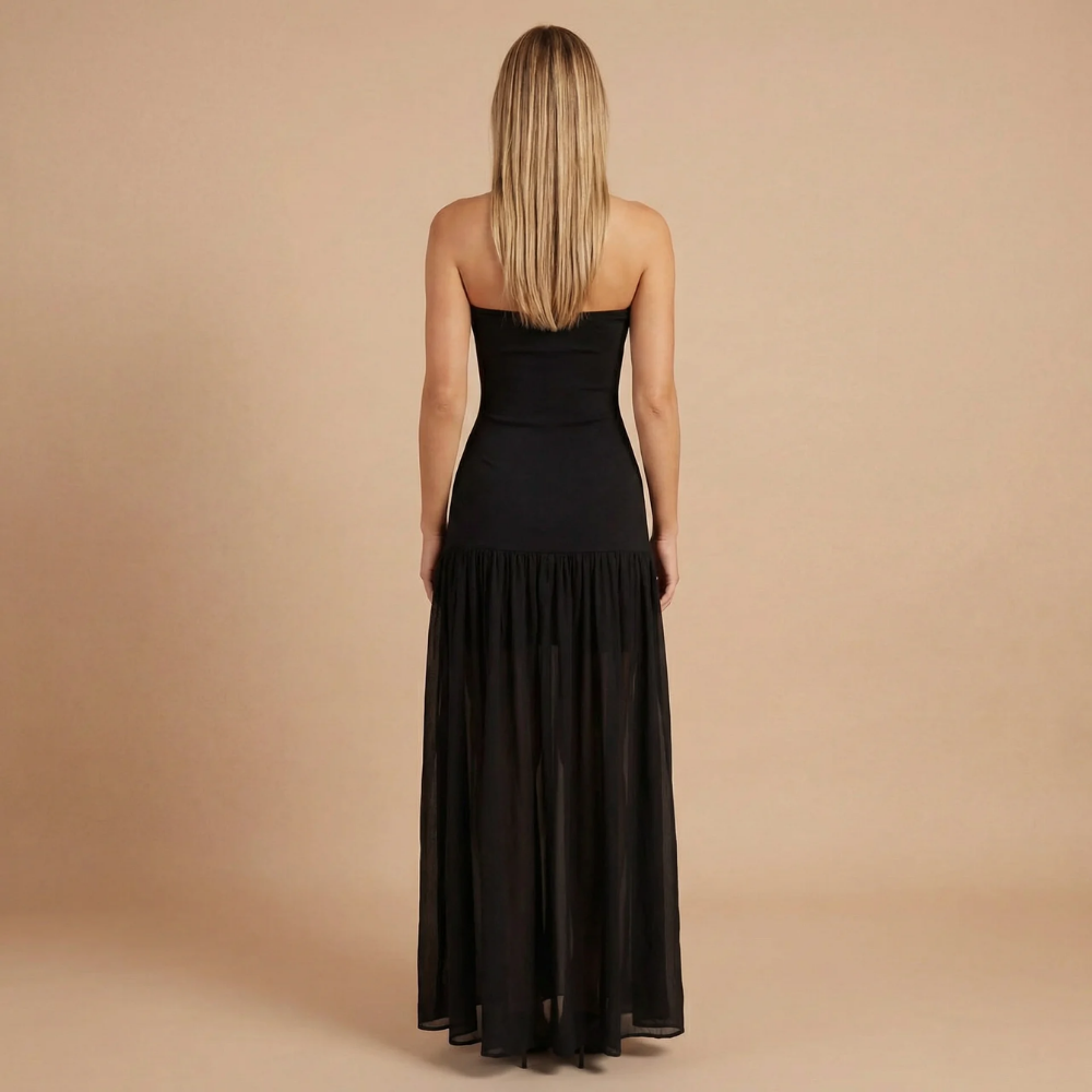 Women's Wedding Guest Strapless Maxi Dress With Split - product image 9