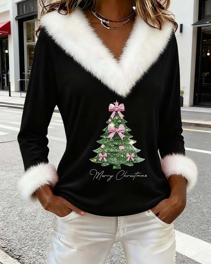 PULL DE NOËL COL V FEMME