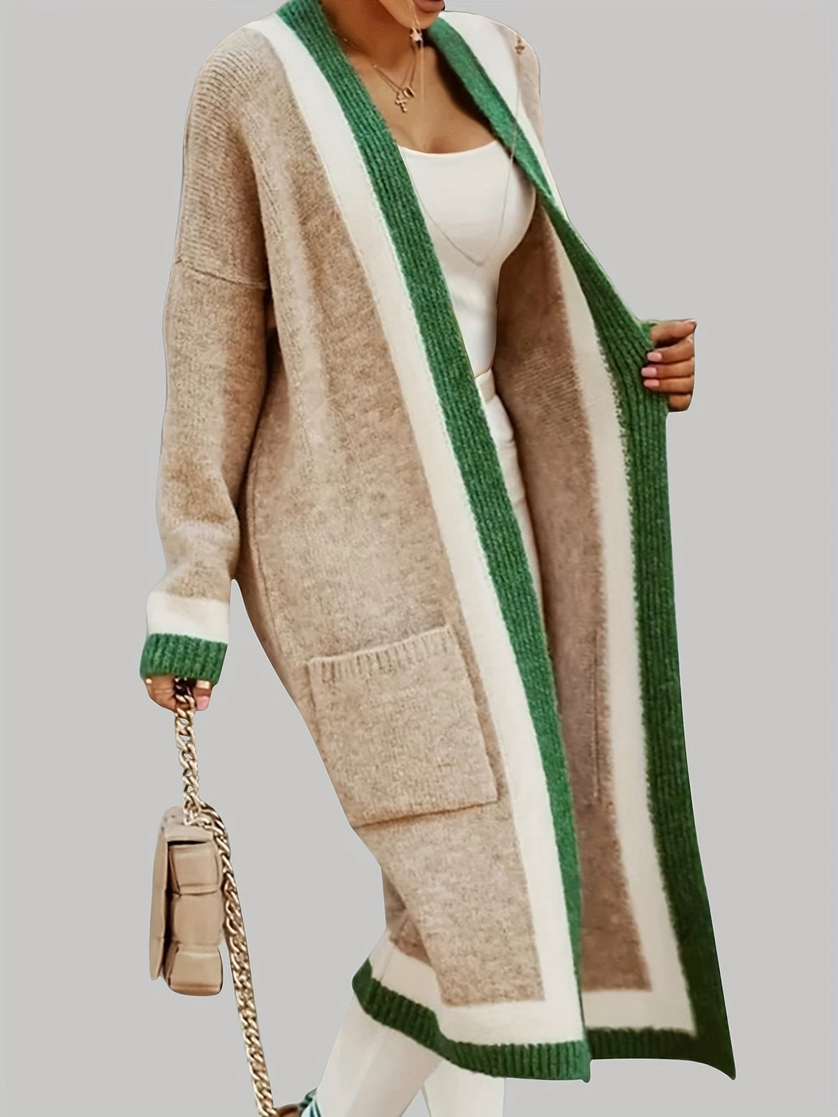 Charlotte Cardigan lung - inspirație vintage cu accente colorate