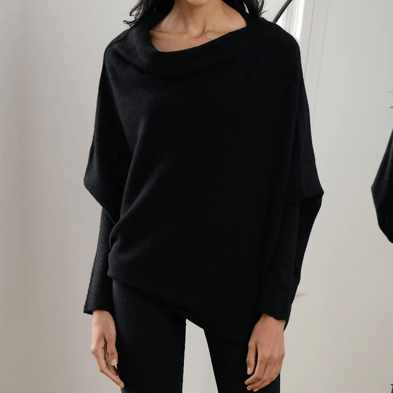 Jersey asimétrico | Mezcla de cachemira | Elegante y cómodo