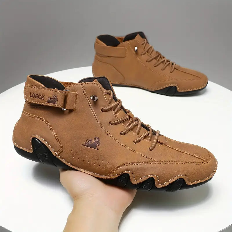 Men's Waterproof High-Top Shoes | Weather Resistant Street Style Boots with Elastic Closure and Durable Rubber Sole