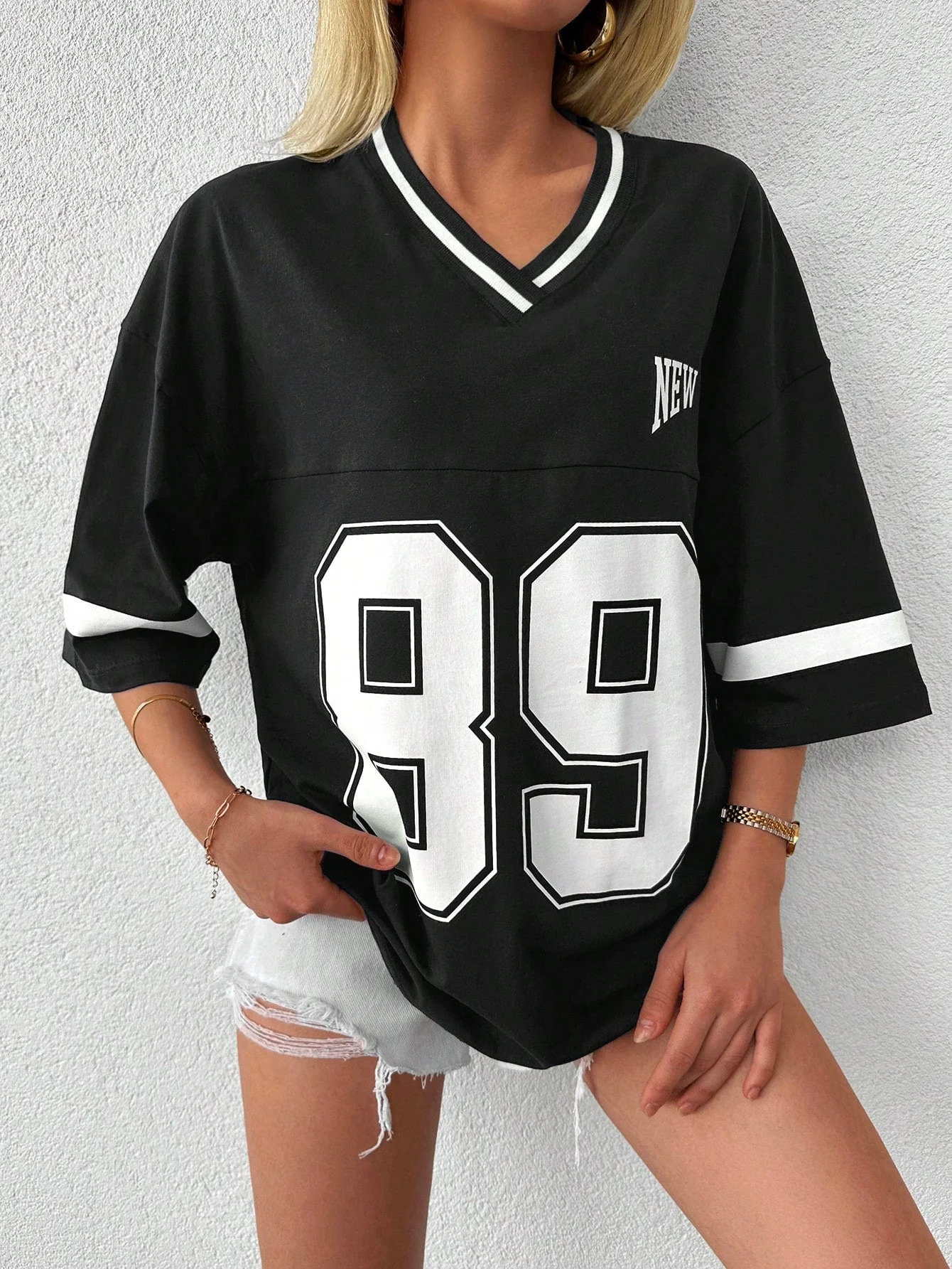 Women’s Oversized Sports T-Shirt with New York Print