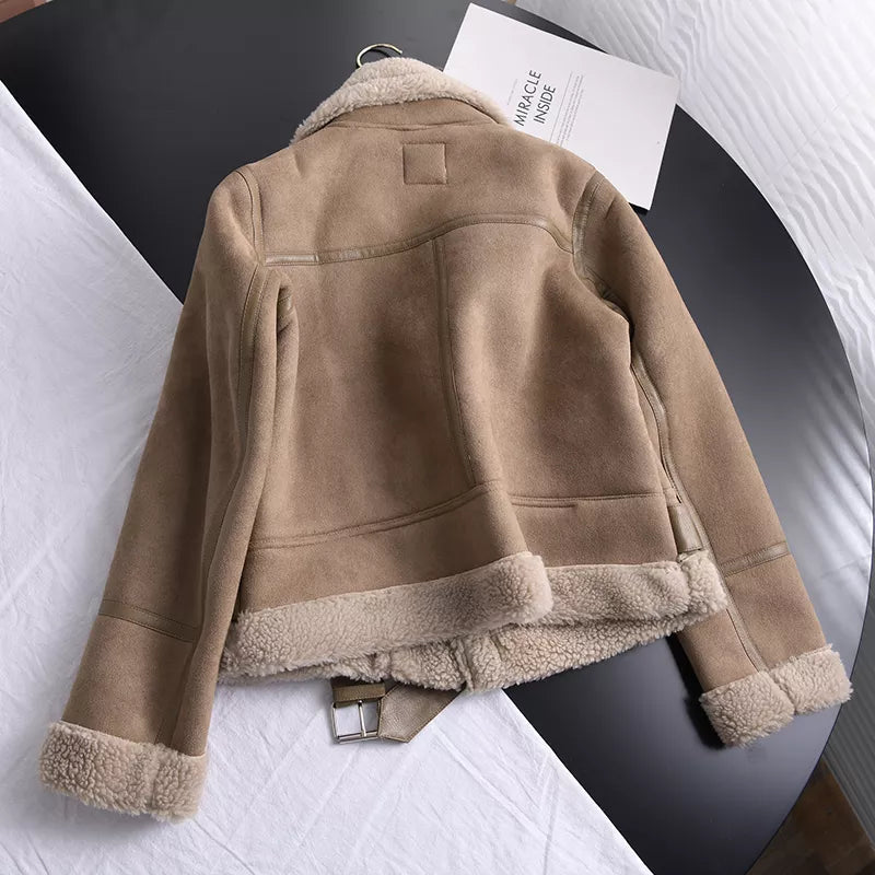 Shearling Aviator Jacket for Women - Image 3