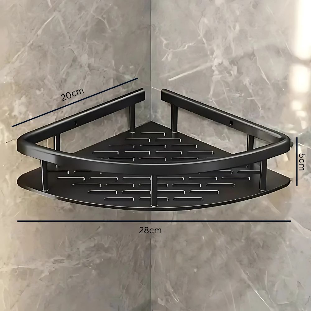 Organizador de baño resistente a la oxidación | Carrito de ducha para montar en la pared | Estante adhesivo de aluminio para la ducha, ideal para un almacenamiento y una organización modernos