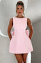 Women’s Pearl-Trim Bow Cocktail Mini Dress