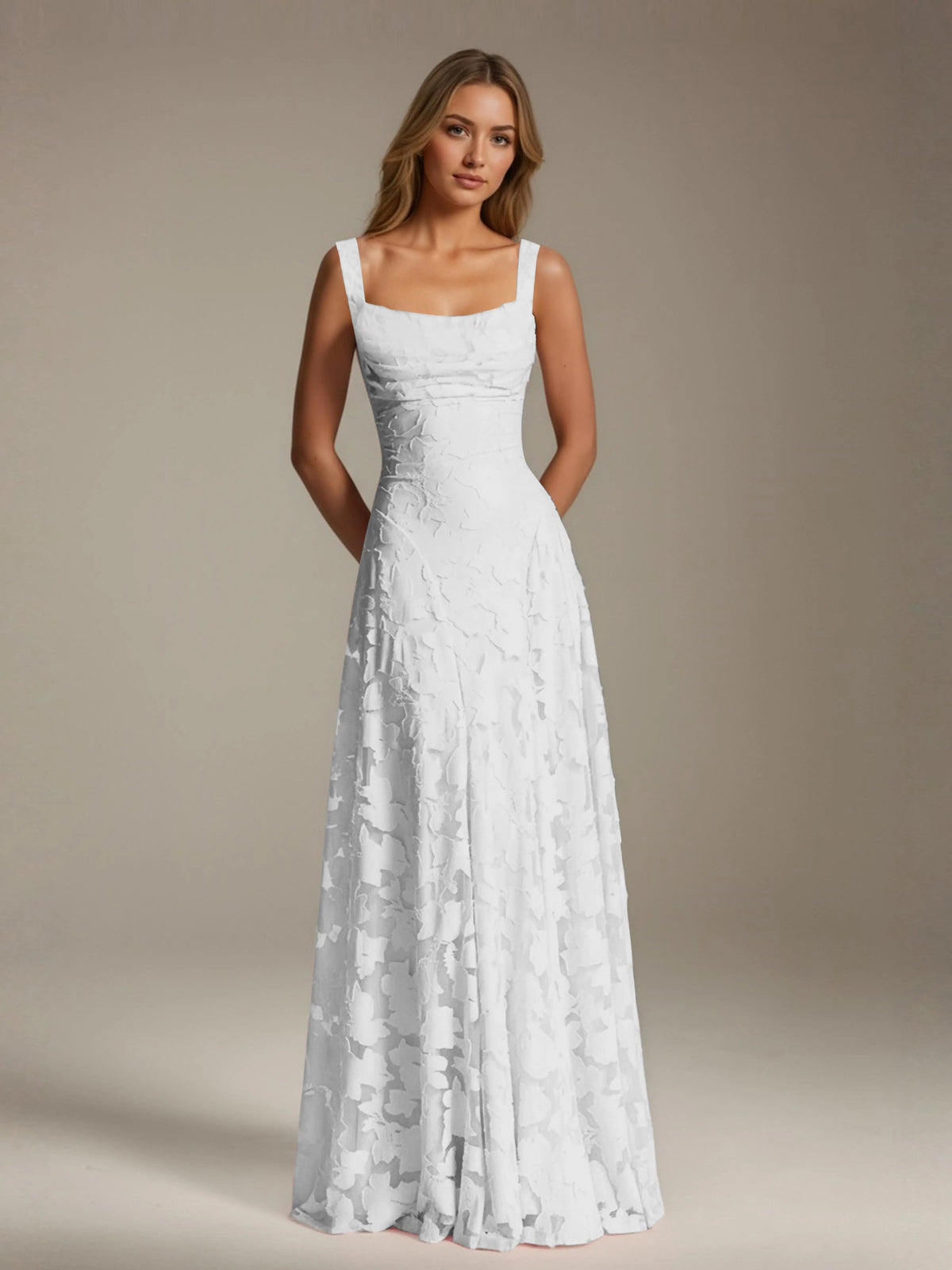Alyssa Floral Lace Bridesmaid Dress – Elegant A-Line Design for Special Occasions 11