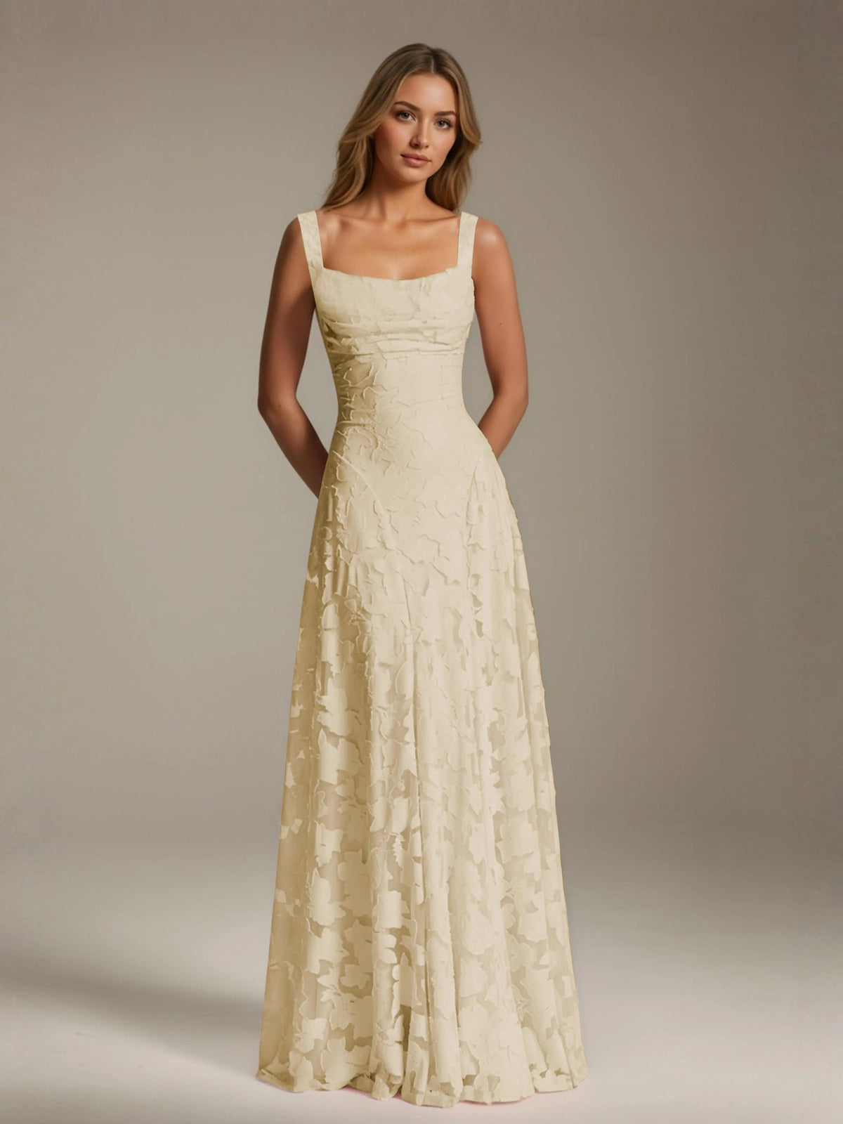 Alyssa Floral Lace Bridesmaid Dress – Elegant A-Line Design for Special Occasions 12