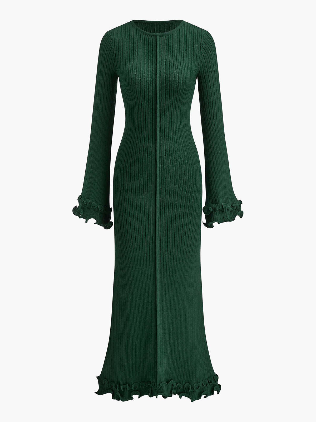 Vestido largo de punto con cordón – Vestido de mujer ajustado y muy elástico