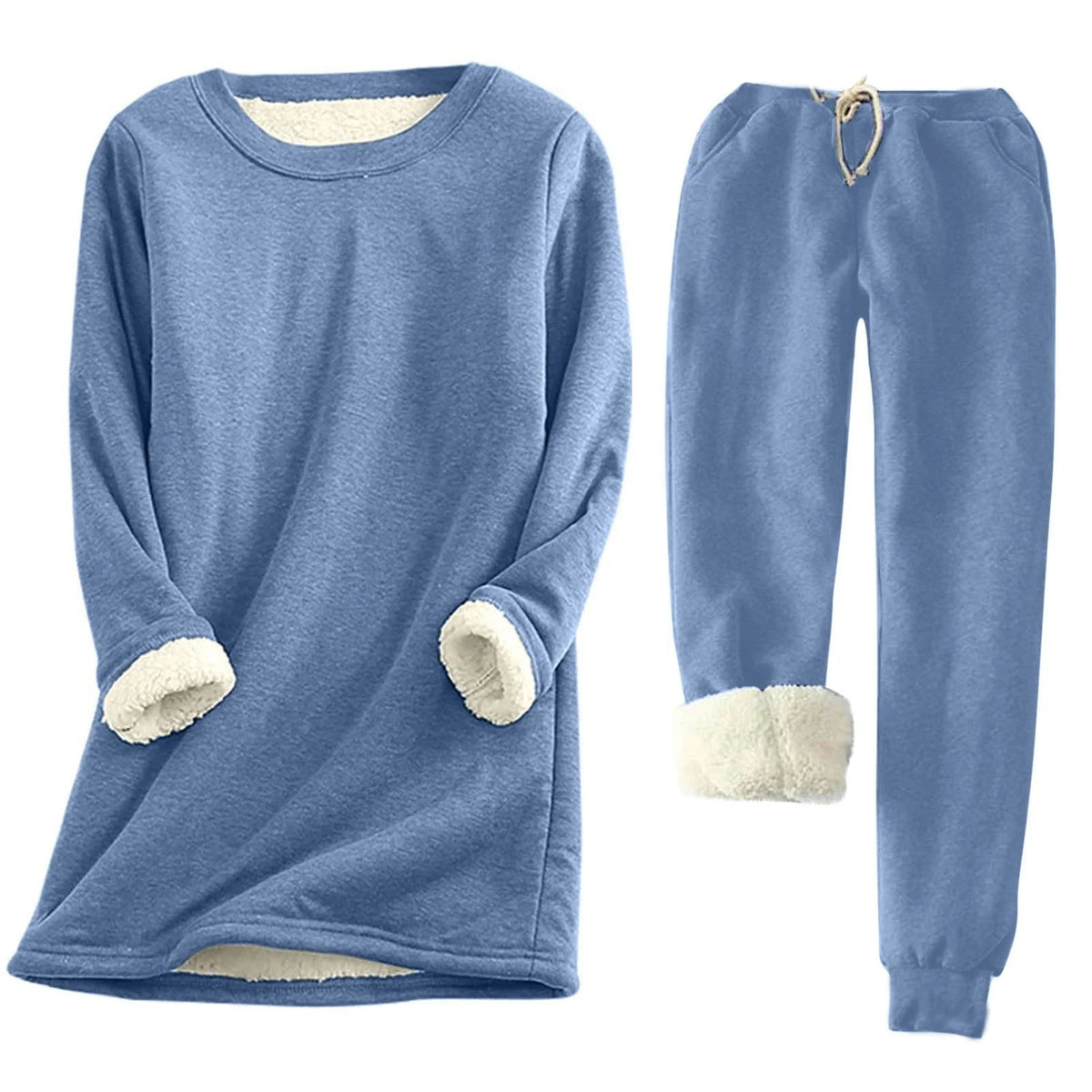 Ensemble thermique deux pièces pour femme | Ensemble d'intérieur chaud composé d'un haut à manches longues et d'un pantalon assorti | Tenue thermique d'hiver confortable