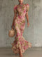 Women’s Floral Maxi Dress with Sleeves