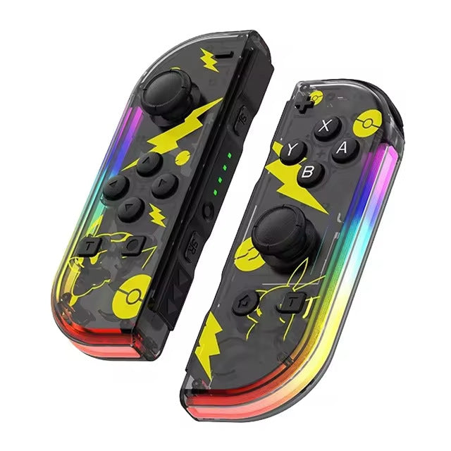 MEELANO Trådløs Bluetooth Joystick Til Nintendo Switch – LED-Håndtag I Unikke Farver Sort Limited Edition