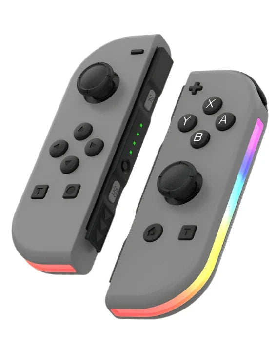 MEELANO Trådløs Bluetooth Joystick Til Nintendo Switch – LED-Håndtag I Unikke Farver Grå