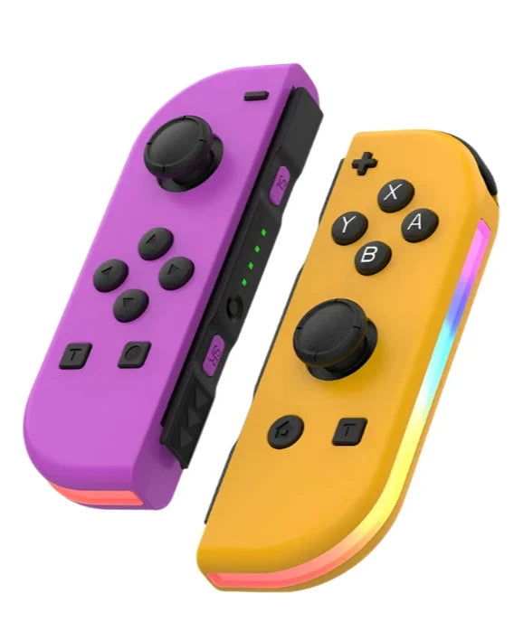 MEELANO Trådløs Bluetooth Joystick Til Nintendo Switch – LED-Håndtag I Unikke Farver Lyserød Orange