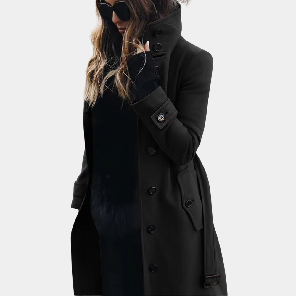 Belted Double-Breasted Coat for Women - Image 1