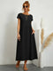 Women's Long Dress - Lightweight Summer Cotton Blend Dress with Elegant Cut and Timeless Style