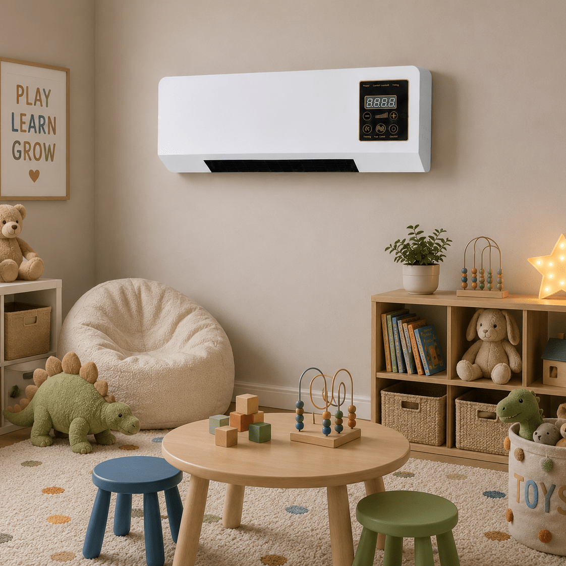 Combinazione di riscaldatore e ventilatore da parete | Riscaldatore elettrico da 1800 W con telecomando per il controllo del clima interno in ogni stagione