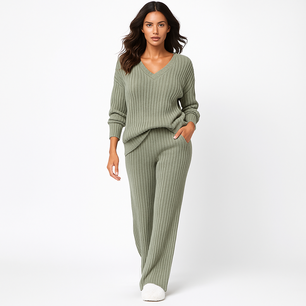 Ribbed V-Neck Sweater for Women - Image 4