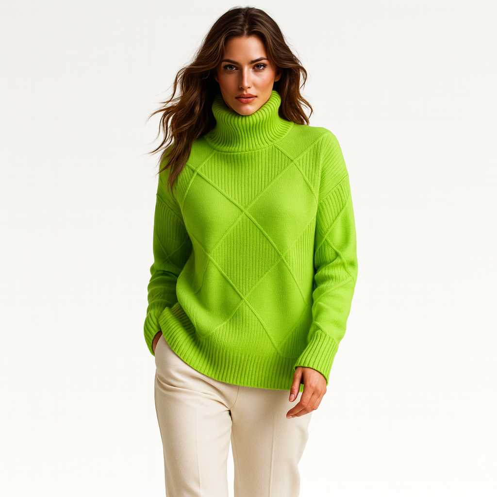 Turtleneck Knit Sweater for Women - Image 1