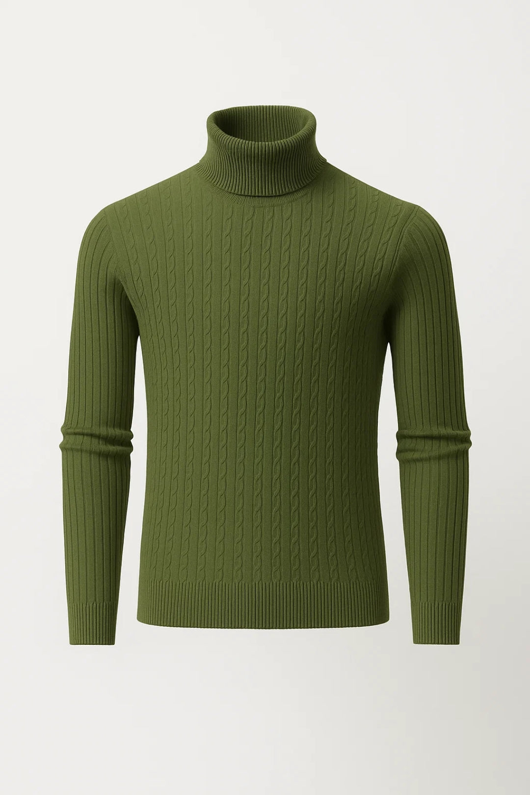 Cable Knit Turtleneck Sweater for Men - Image 2