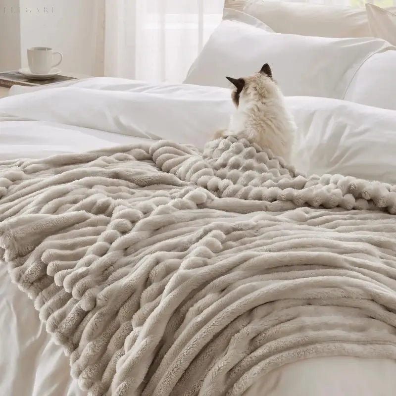 Plush Textured Throw Blanket - Image 4
