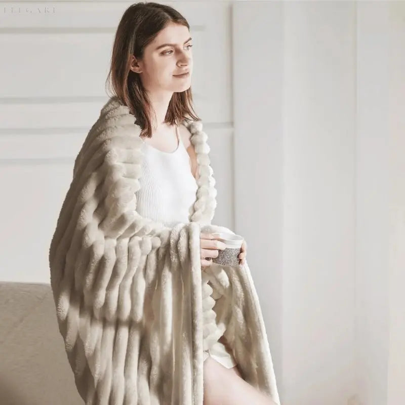 Plush Textured Throw Blanket - Image 11