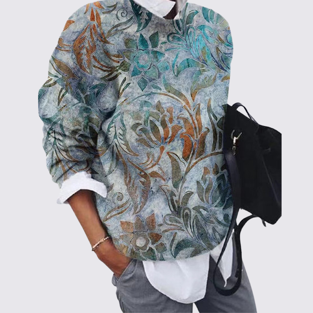 Printed Crew Neck Sweater for Women - Image 3