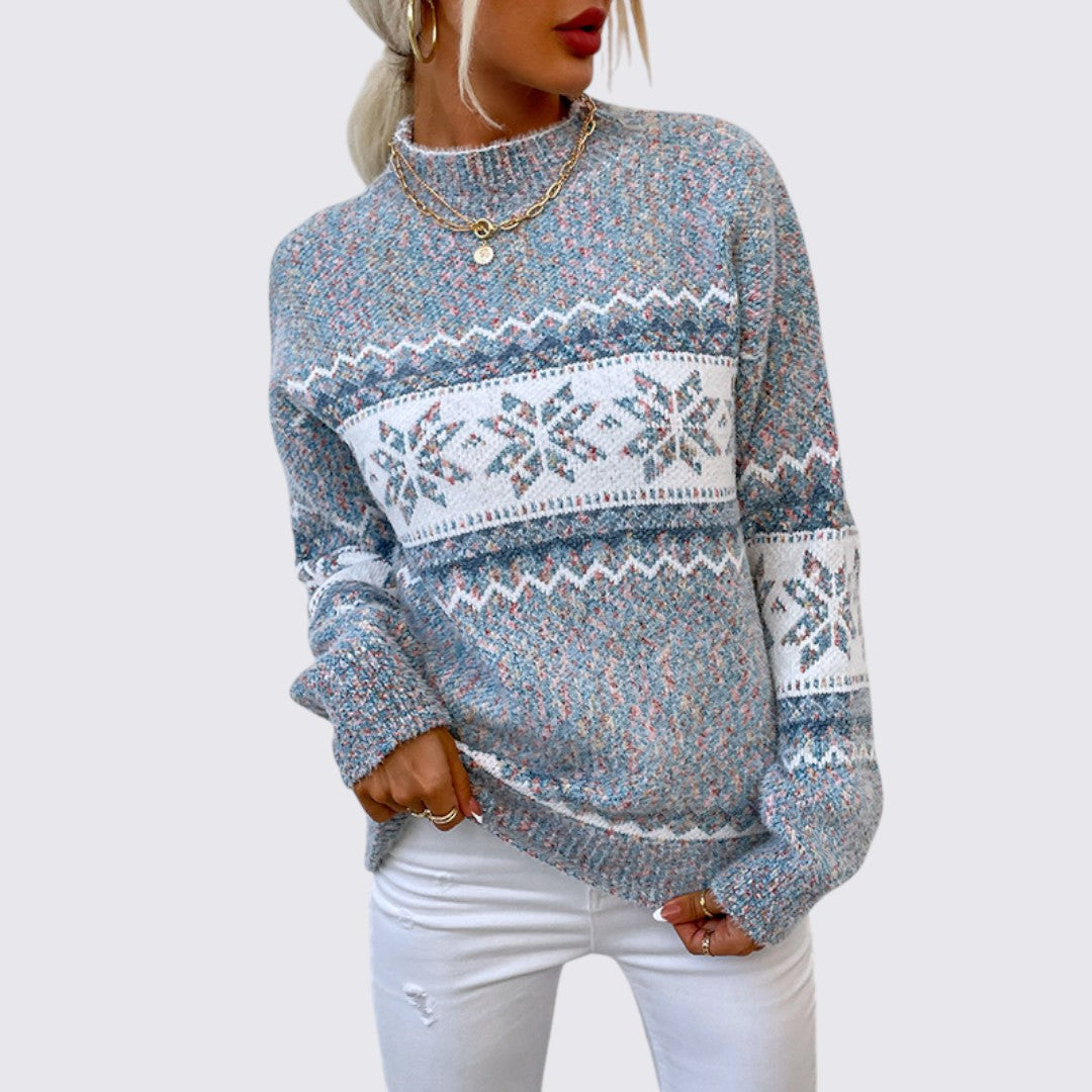 Fair Isle Mock Neck Sweater for Women - Image 4