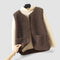 Chaleco de sherpa con botones delante para mujer